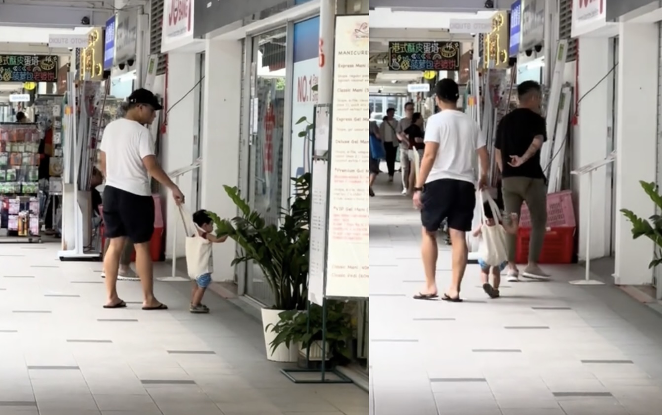 Dad who used tote bag straps as a toddler harness gets thumbs up